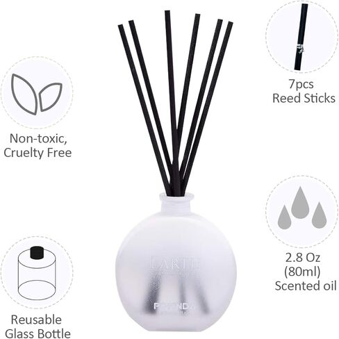 Fragrances Reed Diffusers Set, Orange Rose Jasmine Aromatherapy Diffuser Set and 7 Rattan Sticks Set,Oil Diffuser & Reed Diffuser Sticks, Home Decor & Office Decor, Fragrance and Gifts in Kuwait