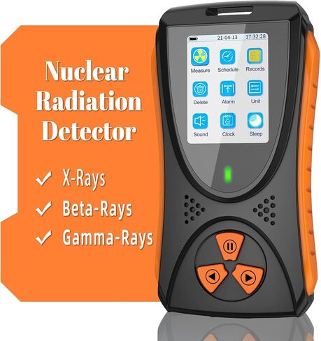 كاشف الإشعاع النووي Geiger Counter، AKSTEST عداد Geiger المحمول، أجهزة قياس الجرعات الإشعاعية للأشعة السينية Beta Gamma المحمولة تحتوي على إنذارات مسموعة ومرئية، كاشف إشعاع قابل لإعادة الشحن مع شاشة LCD in Kuwait