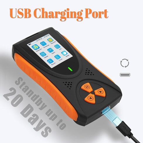 كاشف الإشعاع النووي Geiger Counter، AKSTEST عداد Geiger المحمول، أجهزة قياس الجرعات الإشعاعية للأشعة السينية Beta Gamma المحمولة تحتوي على إنذارات مسموعة ومرئية، كاشف إشعاع قابل لإعادة الشحن مع شاشة LCD in Kuwait