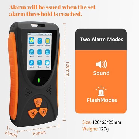 كاشف الإشعاع النووي Geiger Counter، AKSTEST عداد Geiger المحمول، أجهزة قياس الجرعات الإشعاعية للأشعة السينية Beta Gamma المحمولة تحتوي على إنذارات مسموعة ومرئية، كاشف إشعاع قابل لإعادة الشحن مع شاشة LCD in Kuwait