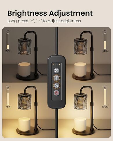 Candle Warmer Lamp, Electric Candle Light Warmer with Timer & Dimmer, Birthday Gifts for Women, Adjustable Height Wax Heat Melter for Jar Candles, House Home Bedroom Decor, with 2 Bulbs in Saudi Arabia