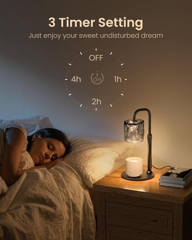 Candle Warmer Lamp, Electric Candle Light Warmer with Timer & Dimmer, Birthday Gifts for Women, Adjustable Height Wax Heat Melter for Jar Candles, House Home Bedroom Decor, with 2 Bulbs in Saudi Arabia
