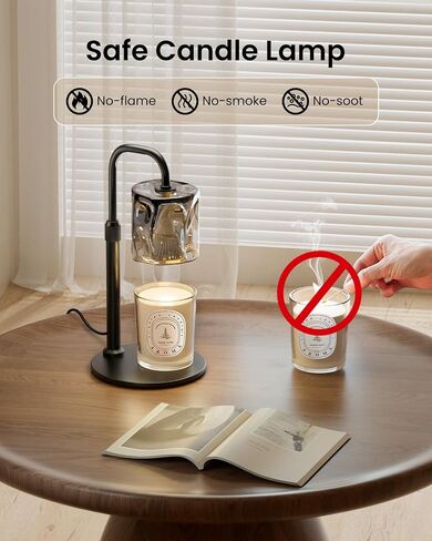 Candle Warmer Lamp, Electric Candle Light Warmer with Timer & Dimmer, Birthday Gifts for Women, Adjustable Height Wax Heat Melter for Jar Candles, House Home Bedroom Decor, with 2 Bulbs in Saudi Arabia