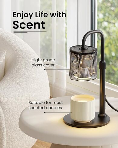 Candle Warmer Lamp, Electric Candle Light Warmer with Timer & Dimmer, Birthday Gifts for Women, Adjustable Height Wax Heat Melter for Jar Candles, House Home Bedroom Decor, with 2 Bulbs in Saudi Arabia