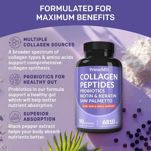 27-in-1 Hair Skin and Nails Vitamins - Biotin, Keratin and Collagen Peptides Women and Men - Hair Growth Vitamins for Men and Women, Vitamins for Hair Growth with Probiotics and Saw Palmetto, 90ct in Saudi Arabia