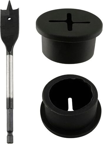12Pcs Rubber Wire Cord Grommets with Spade Drill Bit, 3/4 Inch Cable Hole Cover Black Desk Cord Grommet for Office Furniture Wall Organizer in Saudi Arabia
