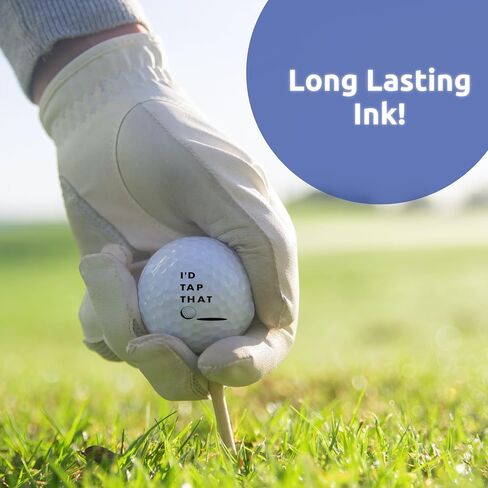Ball Badge - Golf Ball Stamp, Self-Inking Golf Ball Stamper, Golf Ball Marker, Reusable Golf Ball Marking Tool to Identify Golf Balls, Reusable Ink Stamp for Golf Balls (I'd Tap That) in Saudi Arabia