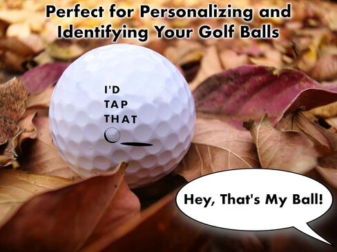 Ball Badge - Golf Ball Stamp, Self-Inking Golf Ball Stamper, Golf Ball Marker, Reusable Golf Ball Marking Tool to Identify Golf Balls, Reusable Ink Stamp for Golf Balls (I'd Tap That) in Saudi Arabia