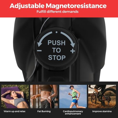 دراجة تمرين بانانا ثابتة للاستخدام في صالة الألعاب الرياضية المنزلية مع دولاب الموازنة الصامت، شاشة LCD، مستشعر معدل ضربات القلب، حاملات زجاجات الهاتف اللوحي، ارتفاع قابل للتعديل لتدريبات القلب in Kuwait