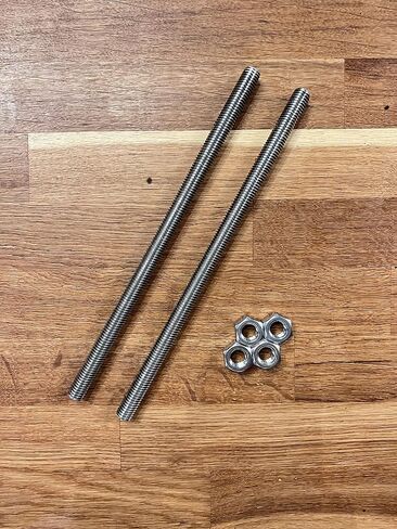 2 قطعة M5 × 9.84 بوصة طول 250 مم قضبان ومسامير ملولبة بالكامل مع صواميل سداسية، 304 مسمار وقضيب من الفولاذ المقاوم للصدأ، خيوط اليد اليمنى in Kuwait