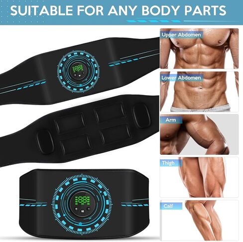 Abs Stimulator, Abdomen Exerciser, Abs Machine for Abdomen/Arm/Leg, ABS Workout Equipment for Muscle Growth with 8 EMS Modes, 25 Levels of Intensity Black, 3 Pack Model in Saudi Arabia