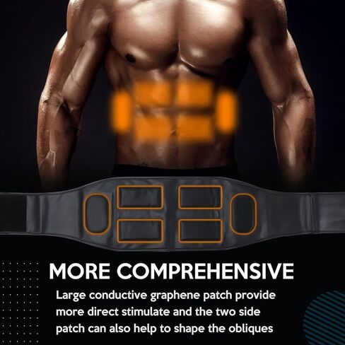 Abs Stimulator, Abdomen Exerciser, Abs Machine for Abdomen/Arm/Leg, ABS Workout Equipment for Muscle Growth with 8 EMS Modes, 25 Levels of Intensity Black, 3 Pack Model in Saudi Arabia