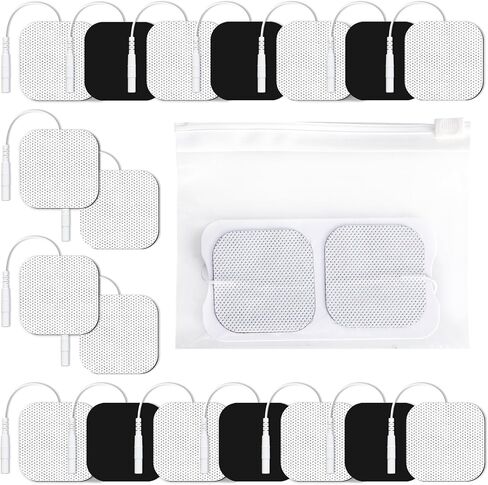 AUVON TENS Unit Electrode Pads 20 PCS with Pads Holder & Slider Storage Bag, Reusable Latex-Free TENS Pads with Upgraded Self-Stick Performance in 2" x 2", Non-irritating Electrodes for Electrotherapy in Saudi Arabia