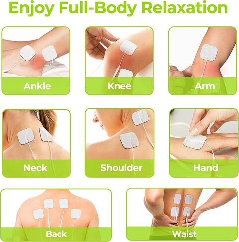 AUVON TENS Unit Electrode Pads 20 PCS with Pads Holder & Slider Storage Bag, Reusable Latex-Free TENS Pads with Upgraded Self-Stick Performance in 2" x 2", Non-irritating Electrodes for Electrotherapy in Saudi Arabia
