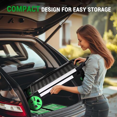 200lbs 30x18'' Foldable Shopping Cart, Multi Use Functional Collapsible Carts with 2 Storage Crates, Mobile Folding Trolley for Groceries, Luggage, Travel, House in Saudi Arabia