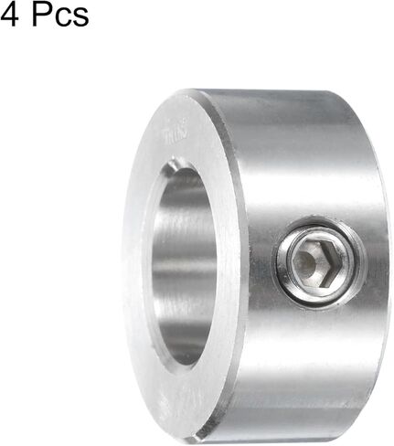 مجموعة 4 قطع من uxcell طوق عمود لولبي 11/16 بوصة، 304 أطواق عمود من الفولاذ المقاوم للصدأ، 1 بوصة OD، سمك 7/16 بوصة، مشبك طوق المحور مع مفتاح ربط سداسي in Kuwait