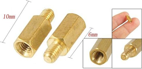 YXQ 100 قطعة M3x5mm ذكر إلى M3 أنثى فاصل نحاسي برغي سداسي، الطول الإجمالي 10 مم in Kuwait