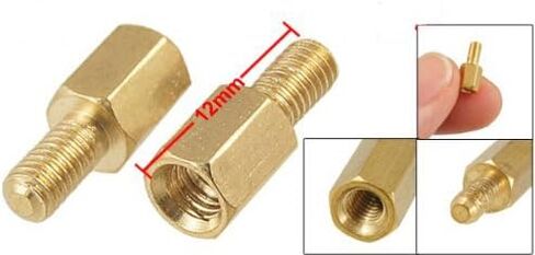 YXQ 100 قطعة M3x5mm ذكر إلى M3 أنثى فاصل نحاسي برغي سداسي، الطول الإجمالي 10 مم in Kuwait