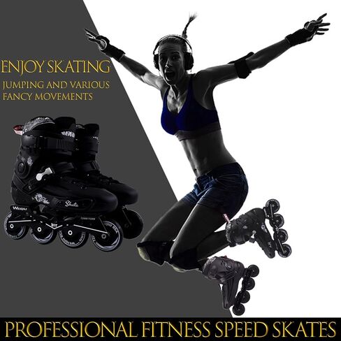 زلاجات مضمنة للنساء والرجال، زلاجات لياقة بدنية احترافية للجنسين، زلاجات سباق سريعة بأربعة عجلات، زلاجات مضمنة للبالغين من الذكور والإناث in Kuwait