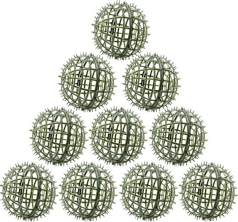 10Pcs 5.9'' Artificial Plant Topiary Ball Support Cage Plastic Plant Trelli Faux Green Ball Rack Frame Flower Shelf Holder for Home Garden in Saudi Arabia