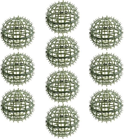 10Pcs 5.9'' Artificial Plant Topiary Ball Support Cage Plastic Plant Trelli Faux Green Ball Rack Frame Flower Shelf Holder for Home Garden in Saudi Arabia