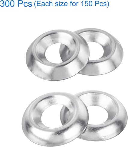 uxcell 400Pcs 304 Stainless Steel Cup Washer Countersunk, 6/#8 Countersunk Finish Washers for Screw Bolt in Saudi Arabia