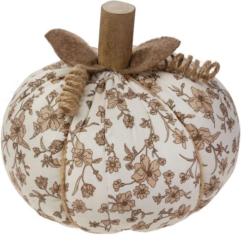 Boston International Plush Pumpkins Fall & Autumn Tabletop Shelf Décor, 5" Tall, Umber Floral in Saudi Arabia