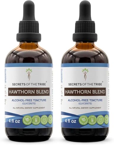 Secrets of the Tribe Hawthorn Blend Tincture Alcohol-Free Extract, Hawthorn (Crataegus spp.) Dried Leaf, Flower, Berry 4 oz in Saudi Arabia