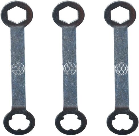 مفتاح ربط مسامير المسار 3 قطع من الألومنيوم خفيف الوزن فضي ذو واجهة مزدوجة مفتاح ربط مسامير لمنع التآكل أداة تعديل مضادة للانزلاق M5 أحذية كرة القدم in Kuwait