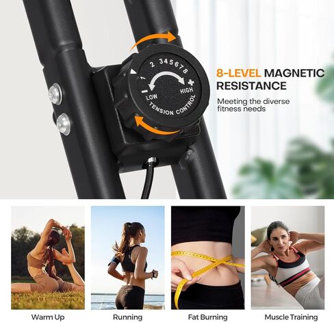 Panana Exercise Bike Folding Exercise Bike Foldable X-Bike with Adjustable Resistance Fitness Stationary Bike Magnetic for Cardio Workout & Strength Training for Home Gym Workout in Kuwait