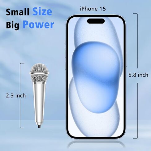 2-in-1 Mini Microphone for Android, iPhone 15, Laptop and PC, Portable Mini Mic for Vlogging, Karaoke, Video Recording with USB C & 3.5mm Jack in Saudi Arabia