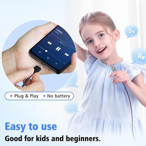 2-in-1 Mini Microphone for Android, iPhone 15, Laptop and PC, Portable Mini Mic for Vlogging, Karaoke, Video Recording with USB C & 3.5mm Jack in Saudi Arabia