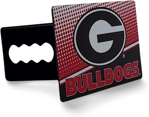 University of Georgia Rust Resistant Aluminum Hitch Cover with UV-Screened Color Logo - Easy Installation, Fits All Type III Hitches - Truck, SUV, Car - Ideal Gift for Die Hard Bulldog Fan in Saudi Arabia