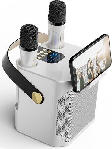 Portable Karaoke Machine with 2 Wireless Karaoke Microphones for Adults and Kids, Singing Machine Bluetooth Karaoke System for Home Party, Meeting (Black) in Saudi Arabia
