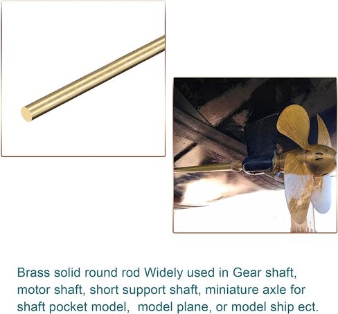 MECCANIXITY Brass Rod,Brass Solid Round Rod 5mm,1/5 inch Diameter 400mm Length Lathe Bar Stock for RC Model Airplane Helicopter DIY Craft Pack of 4 in Saudi Arabia