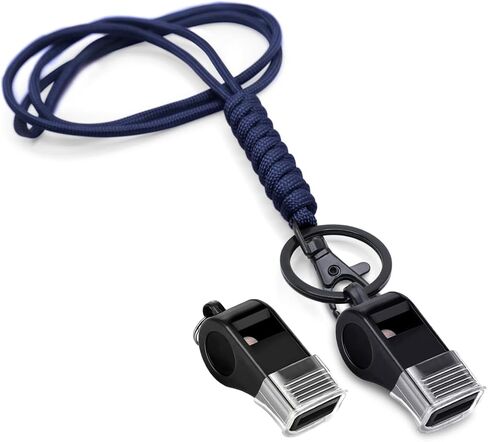 2 Pack Professional Plastic Sport Whistle with Rope Lanyard Strap Sports Coach Referees Whistle Cord with Keychain in Saudi Arabia