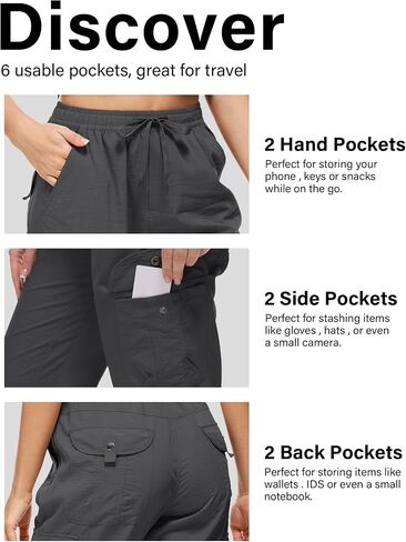 Womens Hiking Pants Quick Dry Lightweight UPF 50 Travel Golf Pants Work Camping Outdoor Cargo Pants Pockets in Saudi Arabia