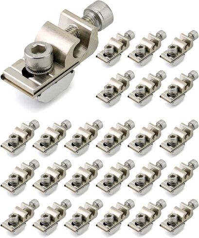 QWORK WEEB Grounding Tab 6.7, 25 Pcs Copper Conductor Buried Connectors for Photovoltaic Roof Bracket and Ground Bracket Aluminum Rail, Grounding Clip, WEEB-Ground Lug in Saudi Arabia