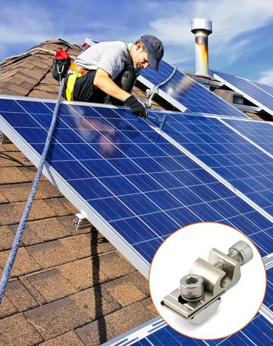 QWORK WEEB Grounding Tab 6.7, 25 Pcs Copper Conductor Buried Connectors for Photovoltaic Roof Bracket and Ground Bracket Aluminum Rail, Grounding Clip, WEEB-Ground Lug in Saudi Arabia