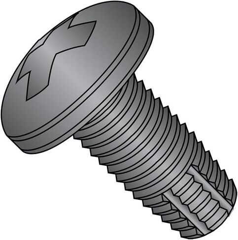 Small Parts 1408FPPB Steel Thread Cutting Screw, Black Oxide Finish, Pan Head, Phillips Drive, Type F, 1/4"-20 Thread Size, 1/2" Length (Pack of 50) in Saudi Arabia