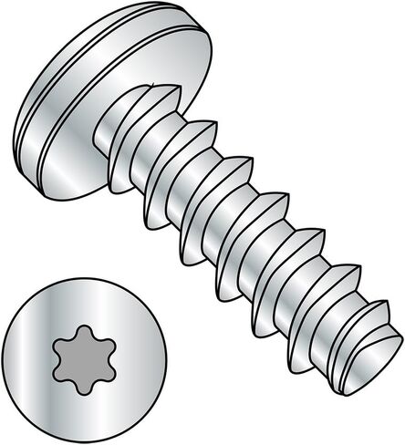 Small Parts 0820LTP Steel Thread Rolling Screw for Plastic, Zinc Plated, Pan Head, Star Drive, #8-16 Thread Size, 1-1/4" Length (Pack of 50) in Saudi Arabia