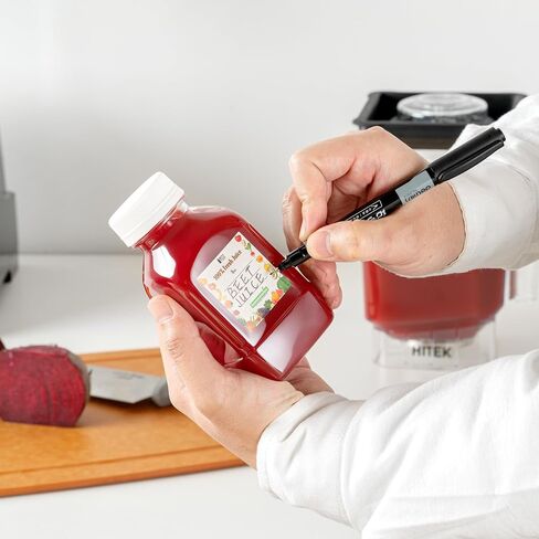 Restaurantware-Bottle Tek 12 Ounce Juice Bottle For Juicing, 1 Bottle With Cap - Includes Label, Lid, Brush, And Funnel, Clear Plastic Empty Juice Container, For Smoothies, Milk, Or Water in Saudi Arabia