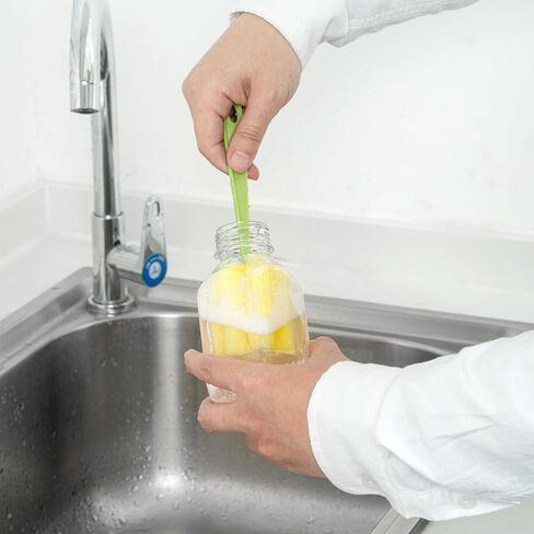 Restaurantware-Bottle Tek 12 Ounce Juice Bottle For Juicing, 1 Bottle With Cap - Includes Label, Lid, Brush, And Funnel, Clear Plastic Empty Juice Container, For Smoothies, Milk, Or Water in Saudi Arabia