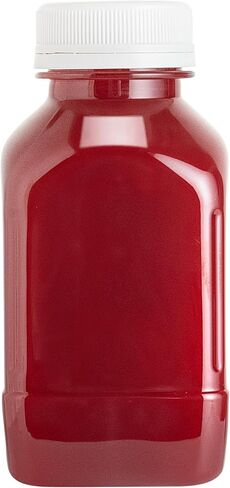Restaurantware-Bottle Tek 12 Ounce Juice Bottle For Juicing, 1 Bottle With Cap - Includes Label, Lid, Brush, And Funnel, Clear Plastic Empty Juice Container, For Smoothies, Milk, Or Water in Saudi Arabia