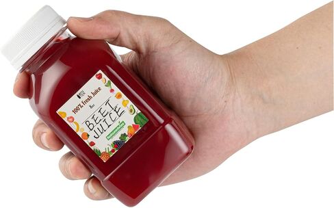 Restaurantware-Bottle Tek 12 Ounce Juice Bottle For Juicing, 1 Bottle With Cap - Includes Label, Lid, Brush, And Funnel, Clear Plastic Empty Juice Container, For Smoothies, Milk, Or Water in Saudi Arabia