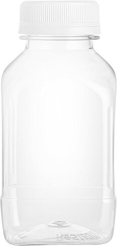 Restaurantware-Bottle Tek 12 Ounce Juice Bottle For Juicing, 1 Bottle With Cap - Includes Label, Lid, Brush, And Funnel, Clear Plastic Empty Juice Container, For Smoothies, Milk, Or Water in Saudi Arabia