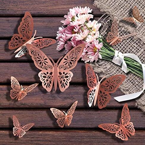 FOMTOR 3D Butterfly Wall Decor Paper Gold Butterflies Butterfly Cake Decorations for Cake Decorating Wall Decor Wedding Party Decorations 72 pcs in Saudi Arabia