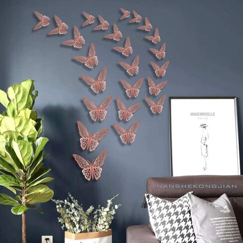 FOMTOR 3D Butterfly Wall Decor Paper Gold Butterflies Butterfly Cake Decorations for Cake Decorating Wall Decor Wedding Party Decorations 72 pcs in Saudi Arabia