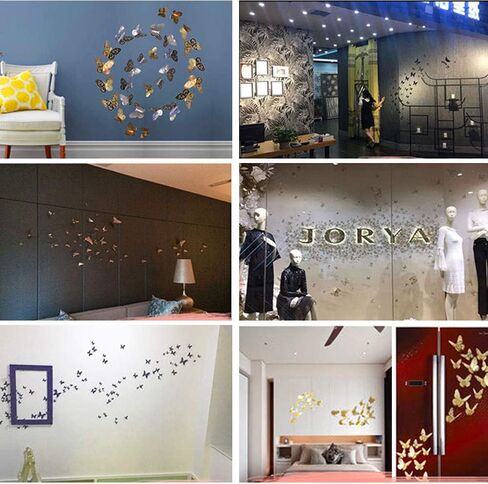 FOMTOR 3D Butterfly Wall Decor Paper Gold Butterflies Butterfly Cake Decorations for Cake Decorating Wall Decor Wedding Party Decorations 72 pcs in Saudi Arabia