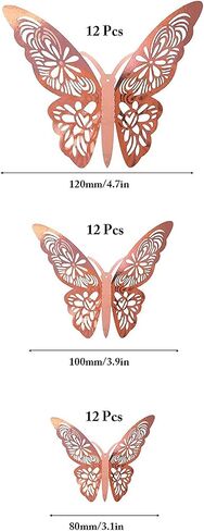 FOMTOR 3D Butterfly Wall Decor Paper Gold Butterflies Butterfly Cake Decorations for Cake Decorating Wall Decor Wedding Party Decorations 72 pcs in Saudi Arabia